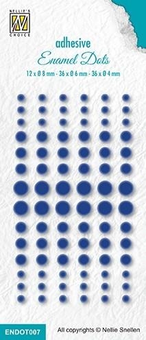 Nellie Snellen Enamel dots Blue 12x8, 36x6 og 36x4mm